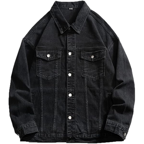 DGHM-JLMY Mens Spring Daily Denim Jacket Slim Fit Trucker Jacket